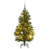 Vidaxl Kunstkerstboom med hængsler 150 LED og julekugler 120 cm