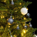 VidaXL Sapin de Noël artificiel avec charnières 150 LED et boules de Noël 150 cm