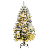 VidaXL Sapin de Noël artificiel avec charnières 150 LED et boules de Noël 120 cm
