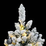 VidaXL Sapin de Noël artificiel avec charnières 150 LED et boules de Noël 120 cm