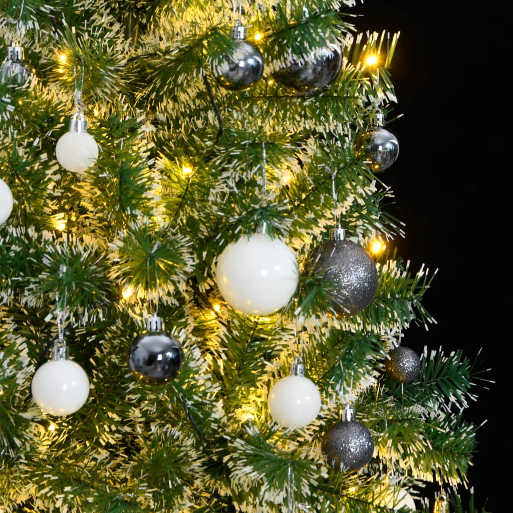 VidaXL Kunstkerstboom met 300 LED's kerstballen en sneeuw 210 cm