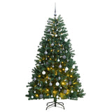 Vidaxl Kunstkerstboom con bisagras 300 LED y bolas de Navidad de 180 cm