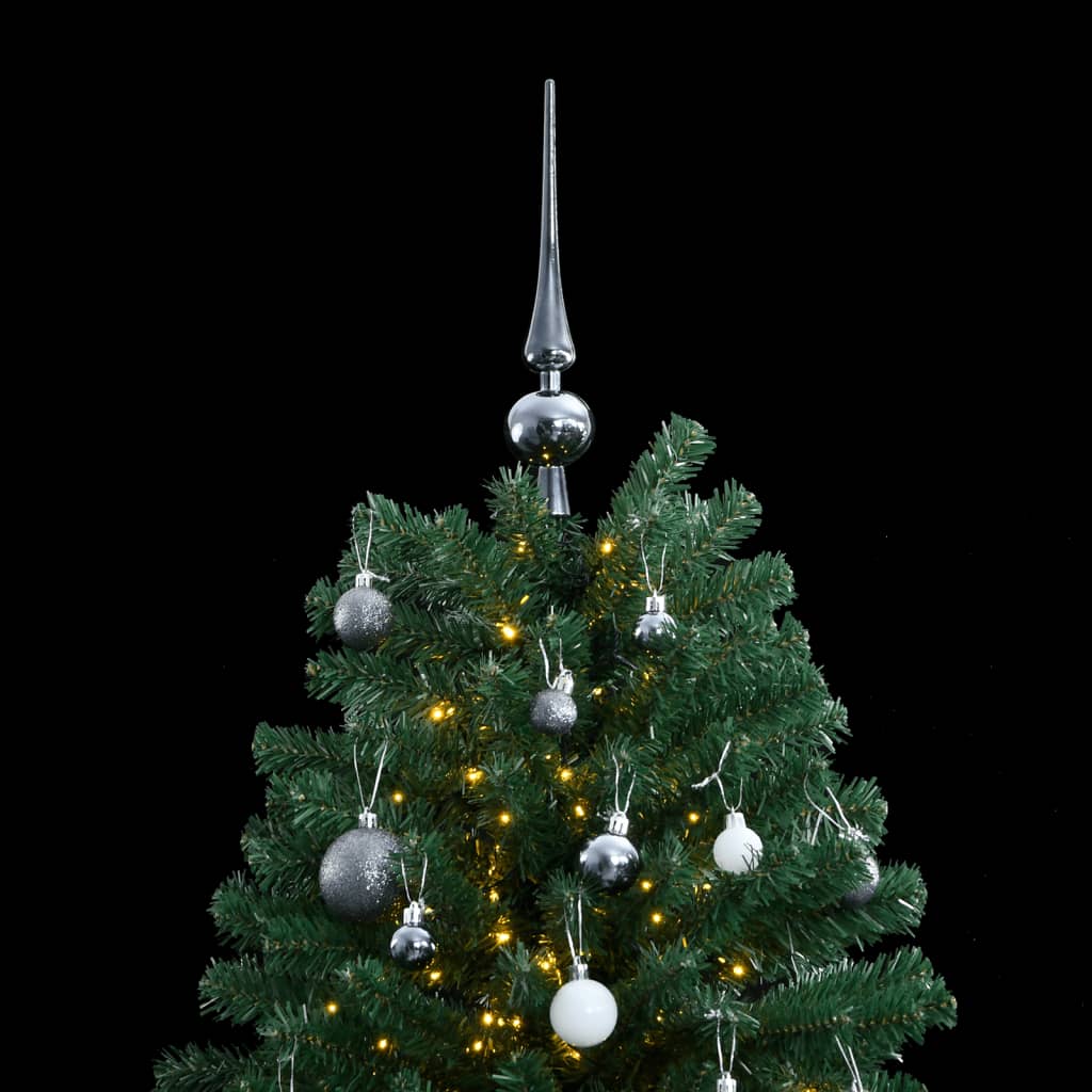 VidaXL Kunstkerstboom met scharnieren 300 LED's en kerstballen 180 cm