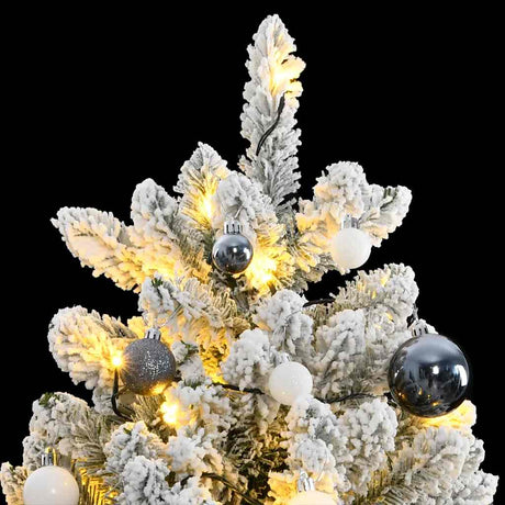 VidaXL Sapin de Noël artificiel avec charnières 300 LED et boules de Noël 180 cm