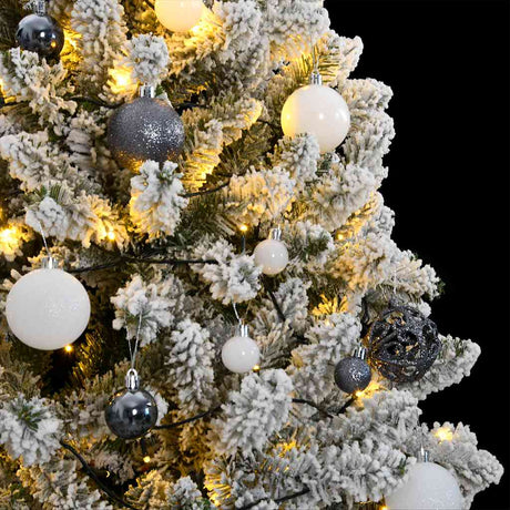 VidaXL Sapin de Noël artificiel avec charnières 300 LED et boules de Noël 180 cm