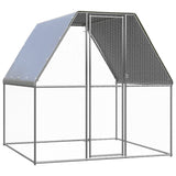 Vidaxl Caza de pollo 2x2x2 M Galvanized Steel Silver and Grey