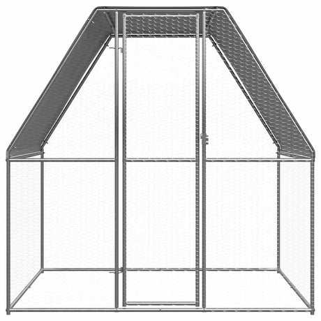 Cage à poulets VidaXL 2x2x2 m en acier galvanisé argent et gris