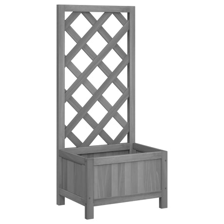 Vidaxx jardinière avec treillis, bois de pin massif, gris