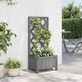 Vidaxx jardinière avec treillis, bois de pin massif, gris