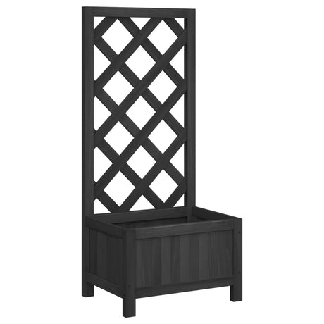 Vidaxx jardinière avec treillis en bois de pin massif noir