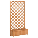 VidaXL jardinière avec treillis, bois de pin massif, marron