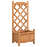 VidaXL jardinière avec treillis, bois de pin massif, marron