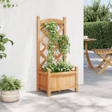 VidaXL jardinière avec treillis, bois de pin massif, marron
