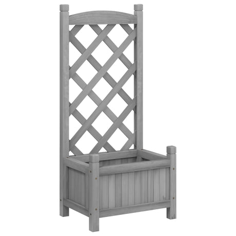 Vidaxx jardinière avec treillis, bois de pin massif, gris