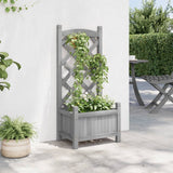 Vidaxx jardinière avec treillis, bois de pin massif, gris