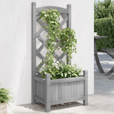 Vidaxx jardinière avec treillis, bois de pin massif, gris