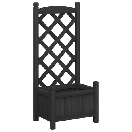 Vidaxx jardinière avec treillis en bois de pin massif noir