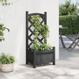 Vidaxx jardinière avec treillis en bois de pin massif noir