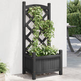 Vidaxx jardinière avec treillis en bois de pin massif noir