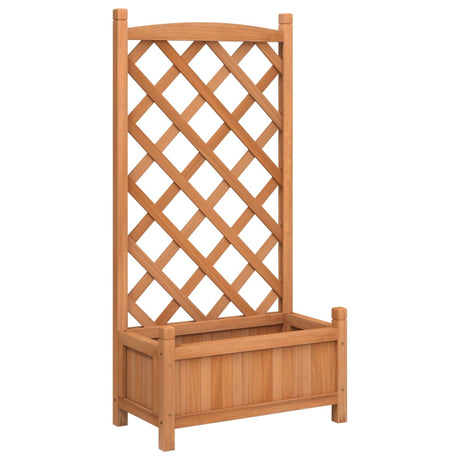 VidaXL jardinière avec treillis, bois de pin massif, marron