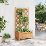 VidaXL jardinière avec treillis, bois de pin massif, marron