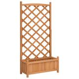 VidaXL jardinière avec treillis, bois de pin massif, marron