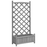 Vidaxx jardinière avec treillis, bois de pin massif, gris