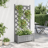 Vidaxx jardinière avec treillis, bois de pin massif, gris