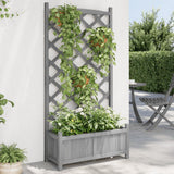 Vidaxx jardinière avec treillis, bois de pin massif, gris
