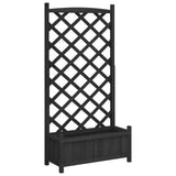 Vidaxx jardinière avec treillis en bois de pin massif noir