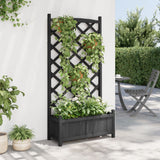 Vidaxx jardinière avec treillis en bois de pin massif noir