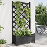 Vidaxx jardinière avec treillis en bois de pin massif noir