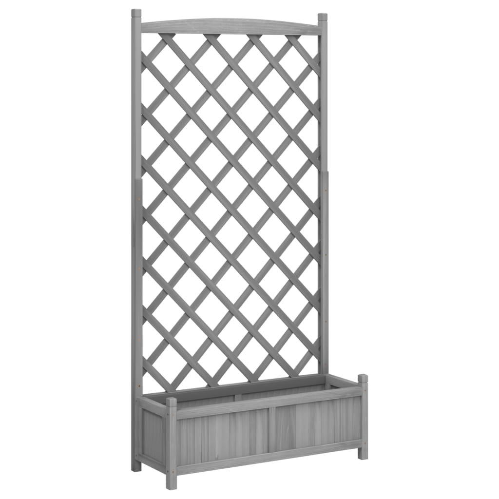 Vidaxx jardinière avec treillis, bois de pin massif, gris