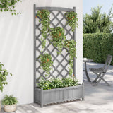 Vidaxx jardinière avec treillis, bois de pin massif, gris
