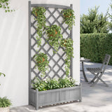 Vidaxx jardinière avec treillis, bois de pin massif, gris