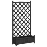Vidaxx jardinière avec treillis en bois de pin massif noir