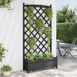 Vidaxx jardinière avec treillis en bois de pin massif noir