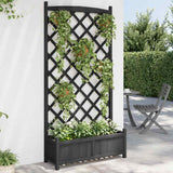 Vidaxx jardinière avec treillis en bois de pin massif noir