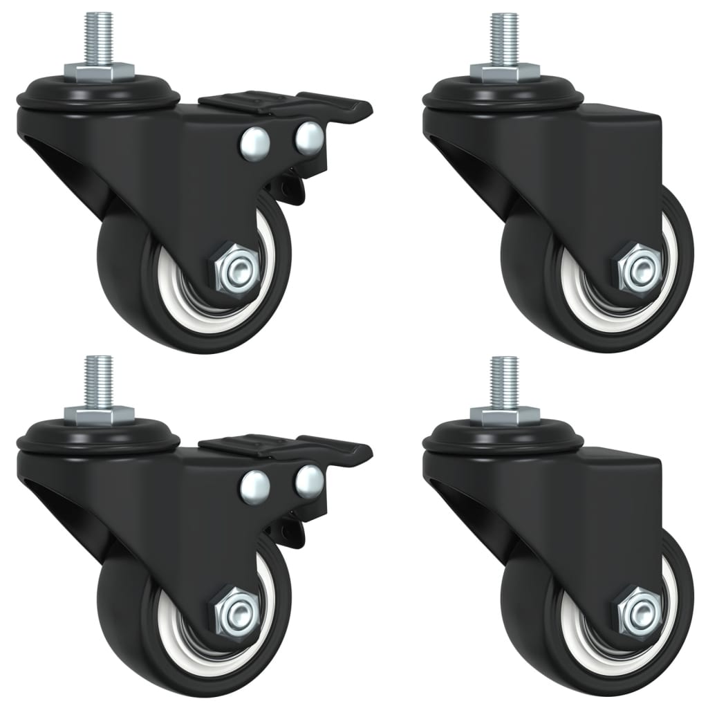 Vidaxl roulettes pivotantes 4 pièces 35 mm fer noir