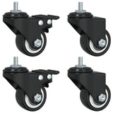 Vidaxl roulettes pivotantes 4 pièces 35 mm fer noir