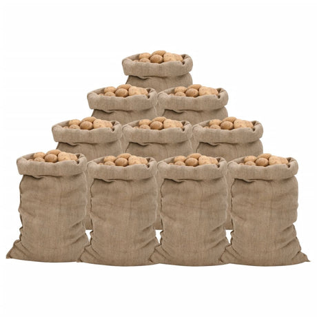 Vidaxl Jute Sacs 10 pièces 340 g m² 60x105 cm 100% jute