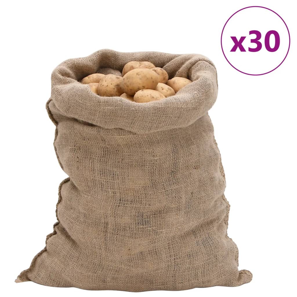 Vidaxl Jute Bags 30 kusů 220 g m² 60x105 cm 100% juta