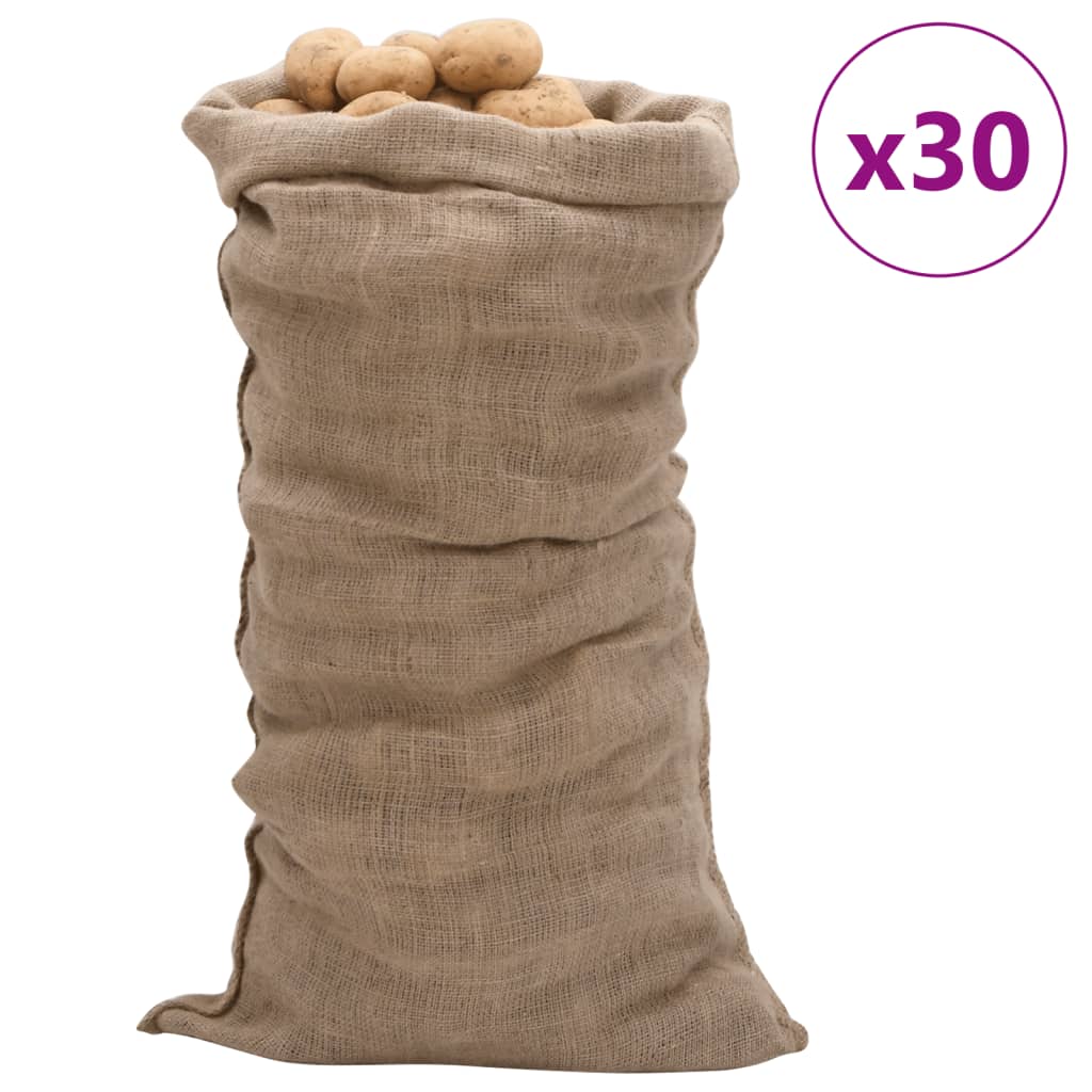 Vidaxl Jute -Taschen 30 Stücke 220 g m² 65x135 cm 100% Jute