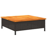Vidaxx housse de pied de parasol 70x70x25 cm poly rotin bois d'acacia noir