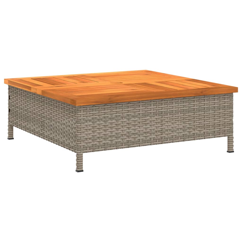 Vidaxl Parasol -Fundament 70x70x25 cm Poly Rattan Acacia Holzgrau