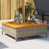 Vidaxx housse de pied de parasol 70x70x25 cm poly rotin bois d'acacia gris