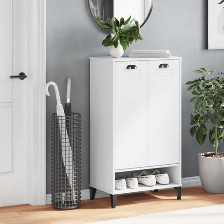 Vidaxl armoire à chaussures viken fini bois blanc