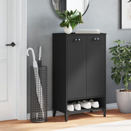 Vidaxl armoire à chaussures viken fini bois noir