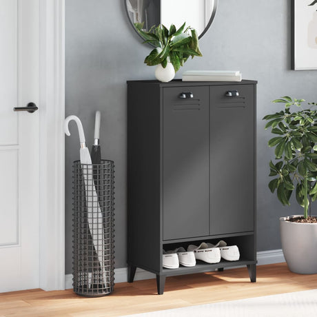 Vidaxl armoire à chaussures viken bois d'ingénierie gris anthracite