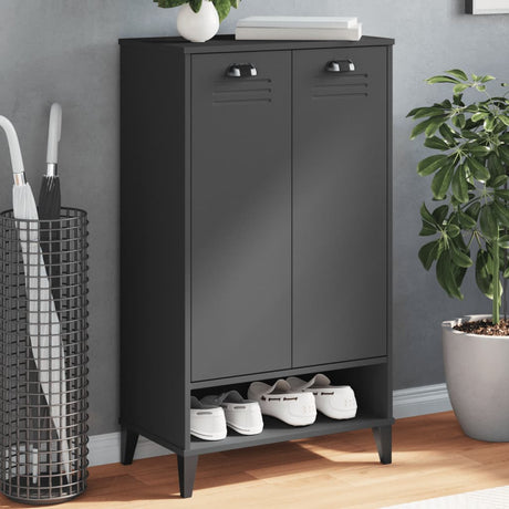 Vidaxl armoire à chaussures viken bois d'ingénierie gris anthracite
